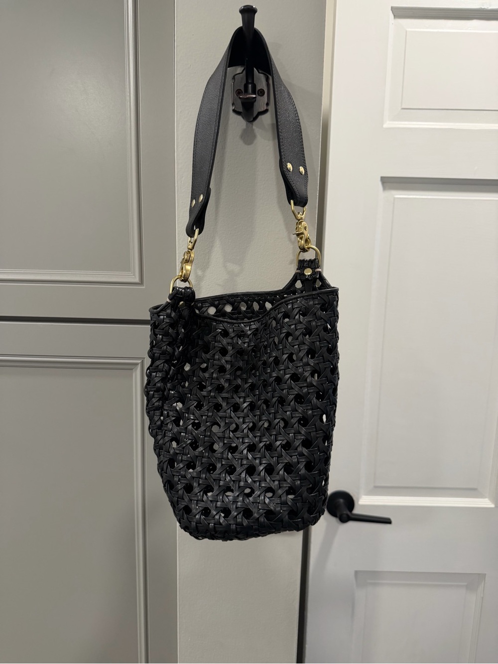 Clare V Black Grande Rattan